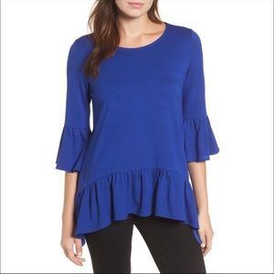 Gibson 3/4 Sleeve Ruffle Hem